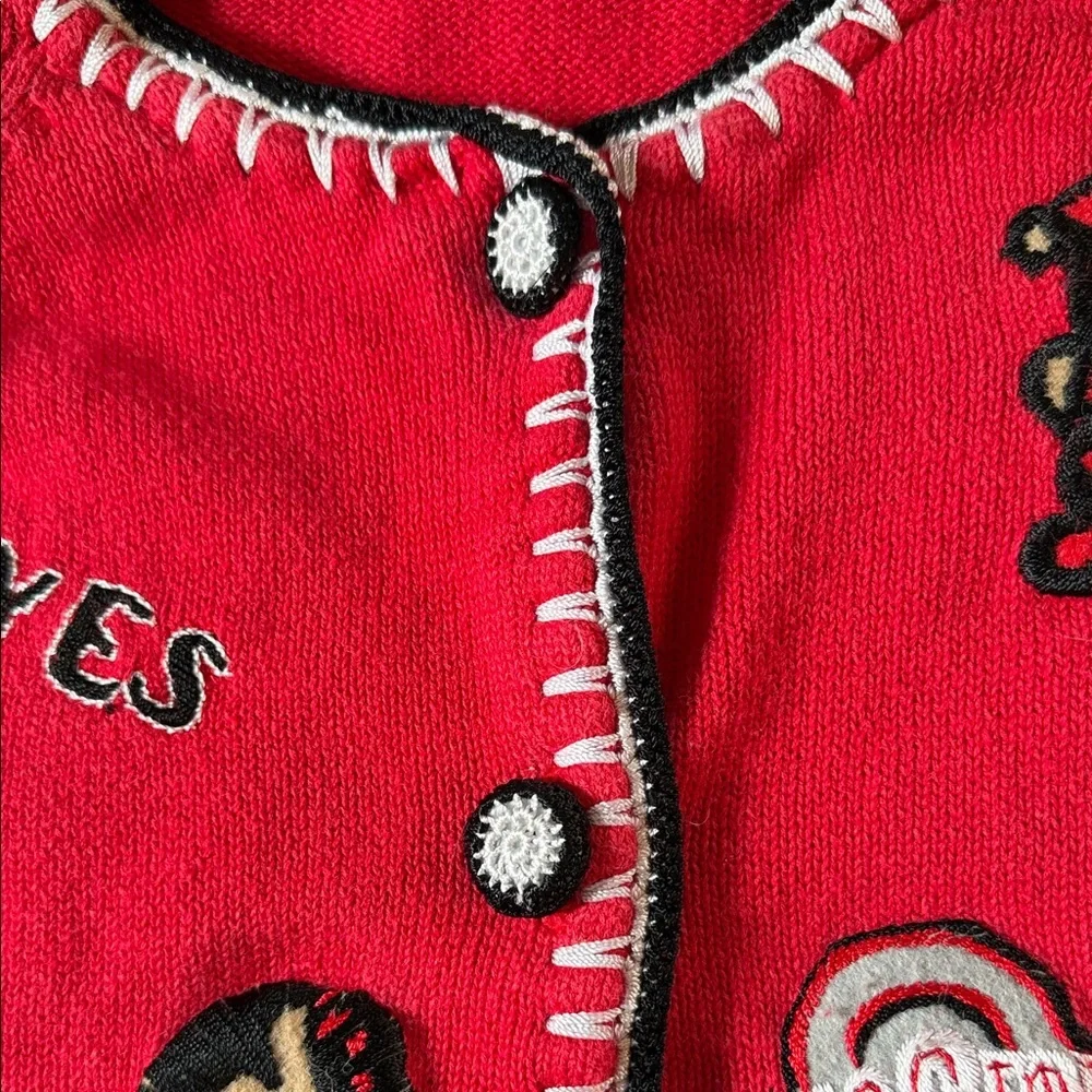 Women’s Ohio State Buckeyes Red Embroidered Cardigan ❤️